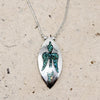 Silver Beaded Turquoise Inlay Peyote Bird Necklace