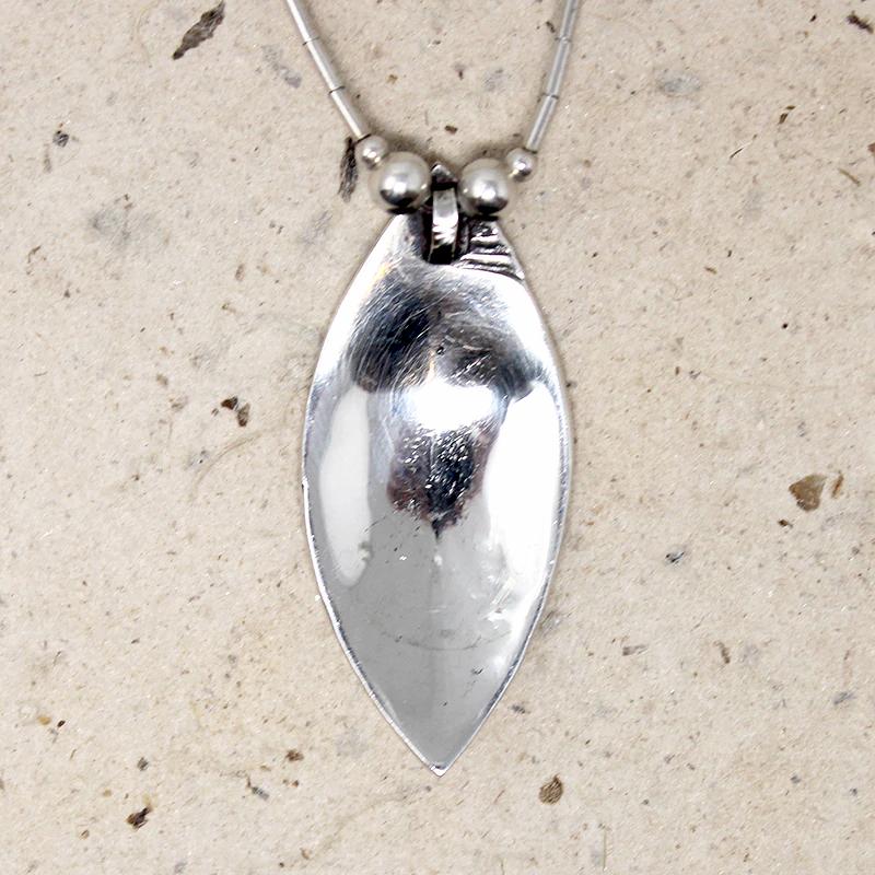 Silver Beaded Turquoise Inlay Peyote Bird Necklace