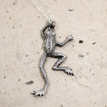 Pewter Frog Pendant on Silver Chain