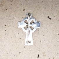 Wee Celtic Cross Pin Silver & Connemara Marble