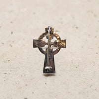 Wee Celtic Cross Pin Silver & Connemara Marble