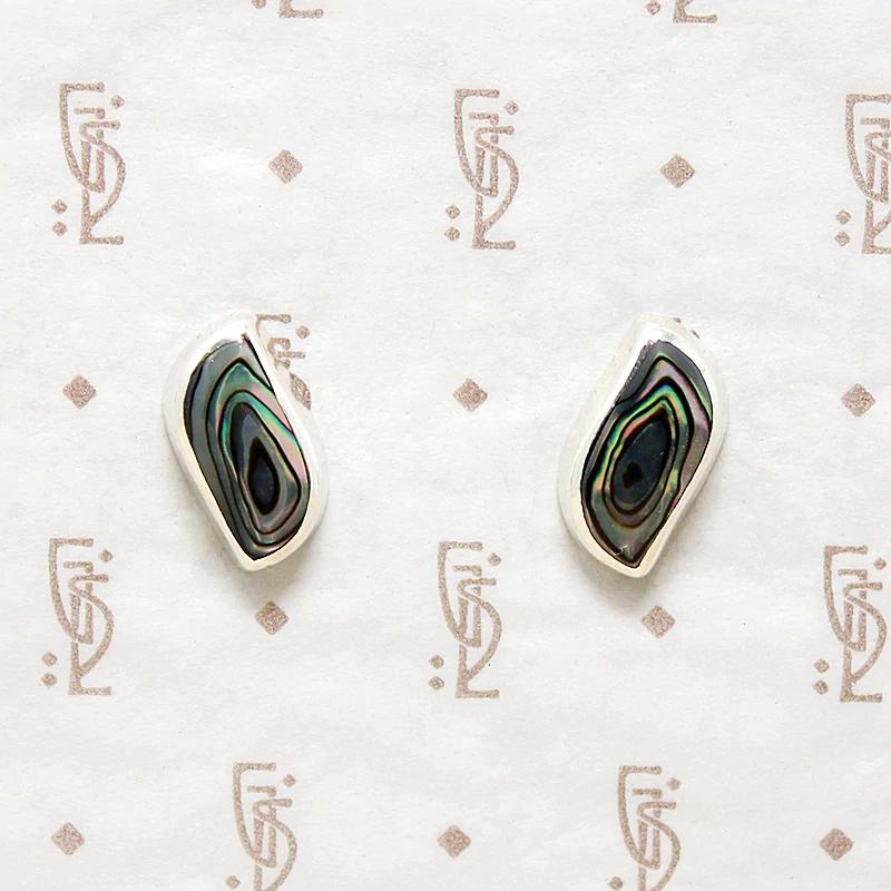 Mexican Sterling & Abalone Taxco Studs