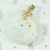 Monkey and Squirrel Carved Jade Pendant