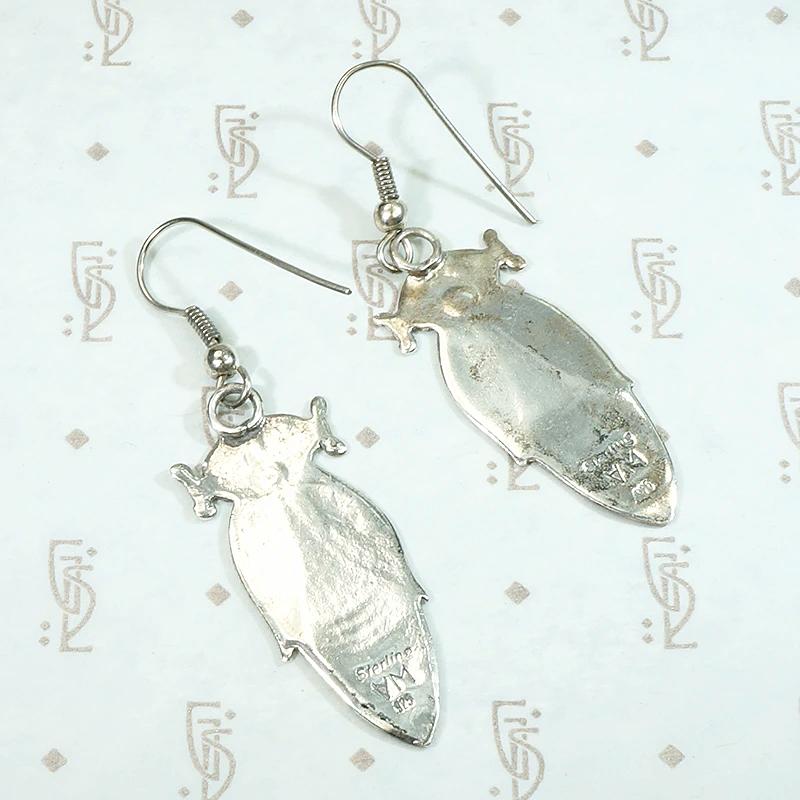 Engraved Sterling Silver Corn Maiden Earrings