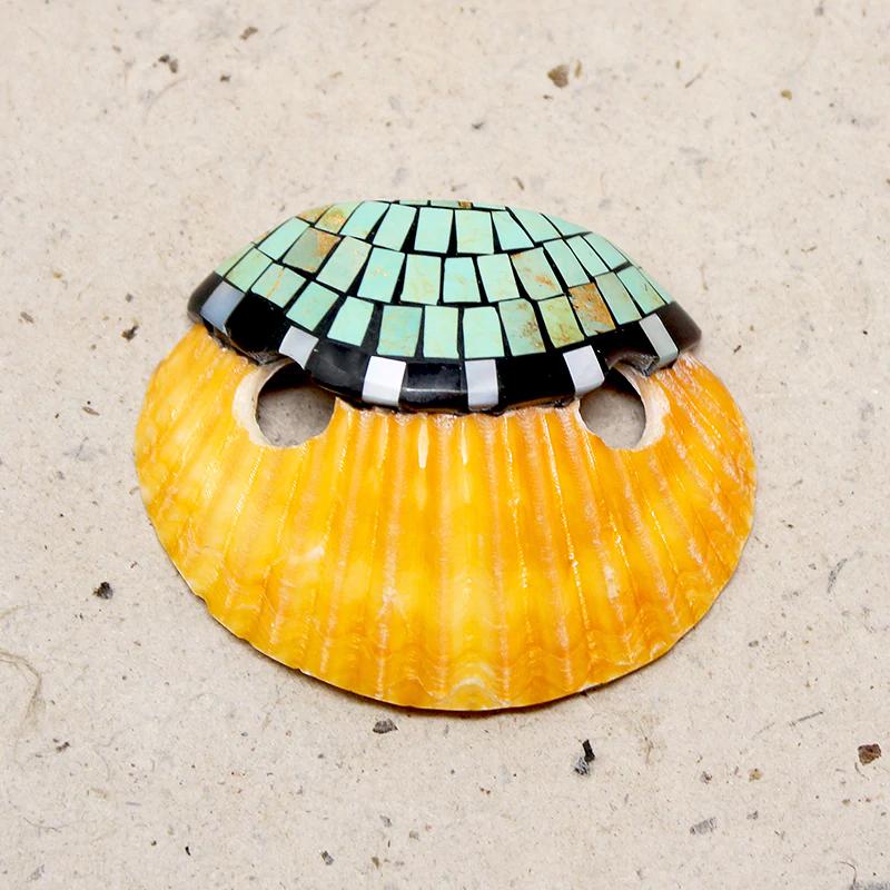 Fantastic Mosaic Turquoise Inlay Shell Slide