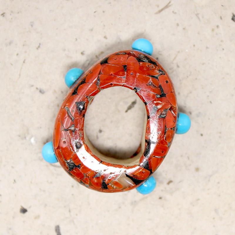 Rare Santo Domingo Inlaid Bone Pendant