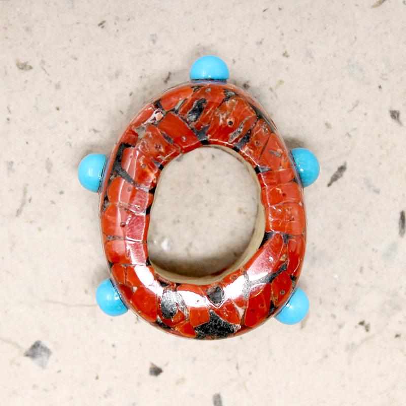 Rare Santo Domingo Inlaid Bone Pendant
