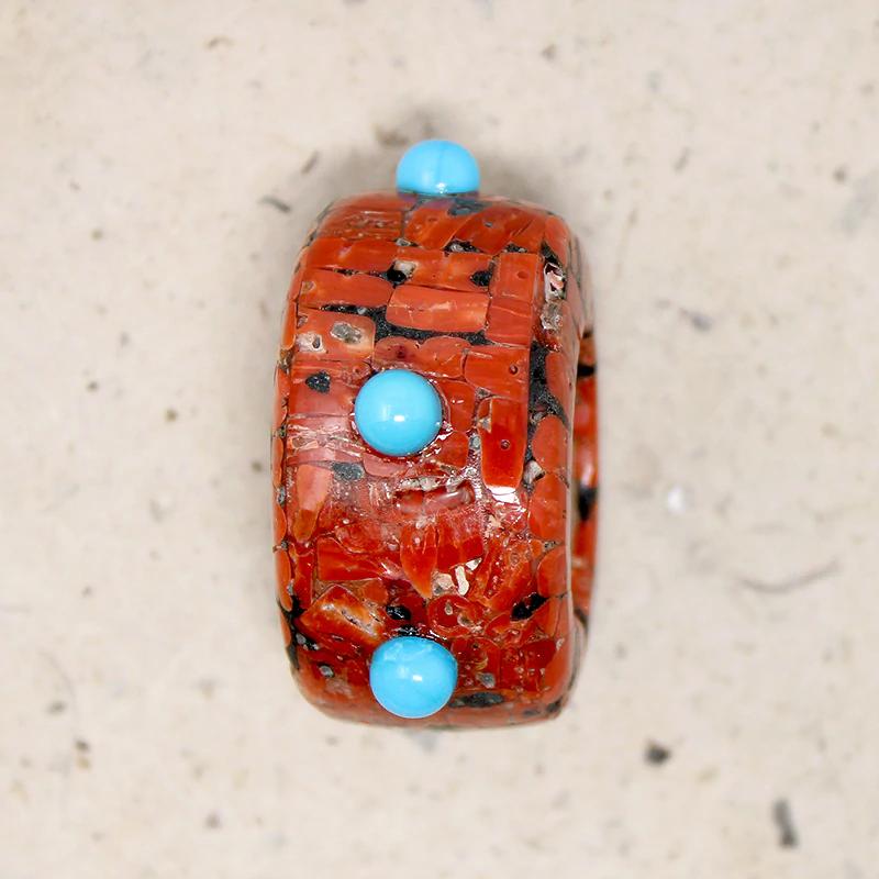 Rare Santo Domingo Inlaid Bone Pendant