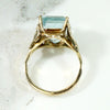 Aquamarine in Leafy Gold Cocktail Ring