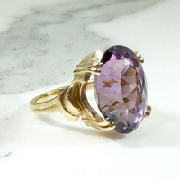 Regal Amethyst & Gold Cocktail Ring
