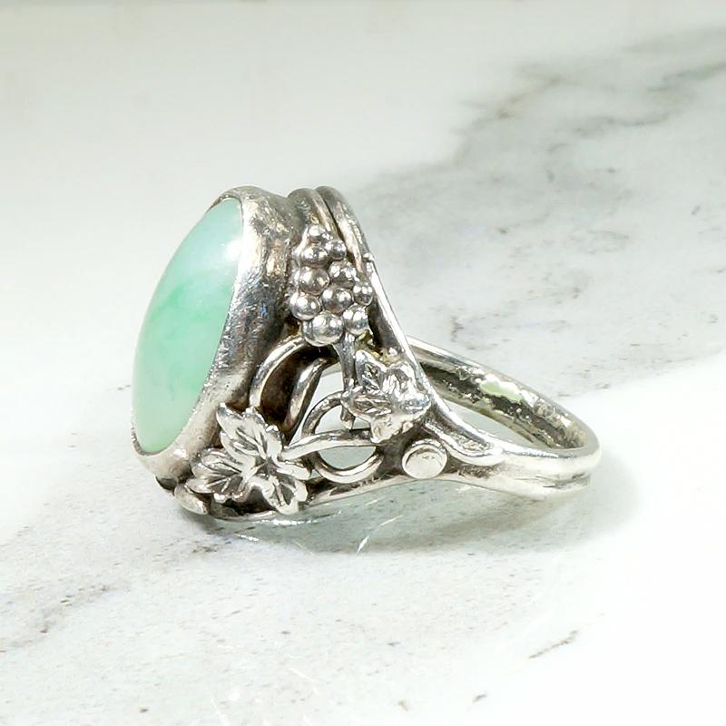 Lush Vineyard Jade & Silver Ring