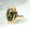 Green Flash Witchy Black Opal Ring