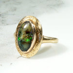 Green Flash Witchy Black Opal Ring