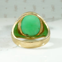 Celadon-Green Chrysoprase Signet Style Ring