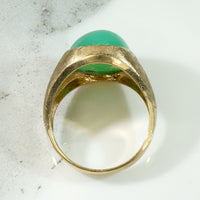 Celadon-Green Chrysoprase Signet Style Ring