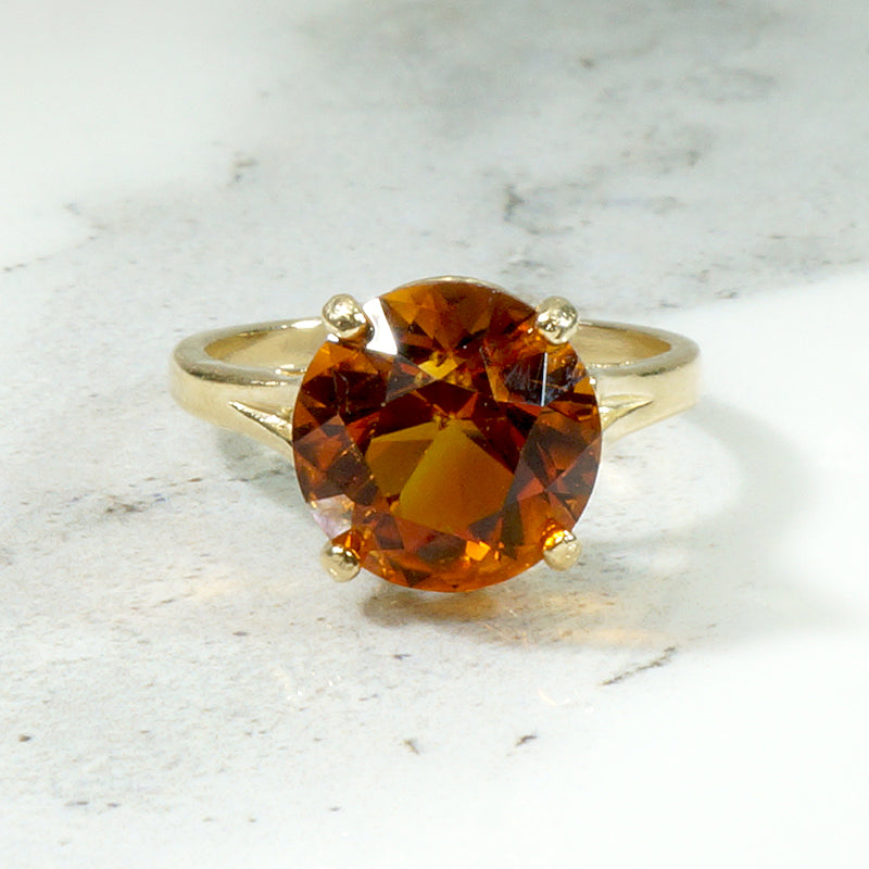 Frozen Honey Citrine & Gold Cocktail Ring