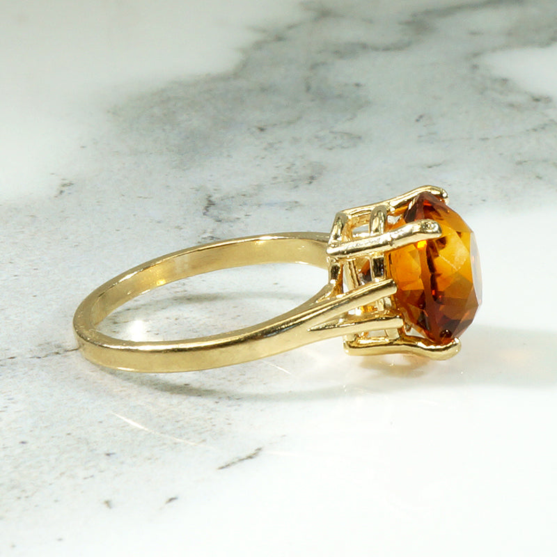 Frozen Honey Citrine & Gold Cocktail Ring