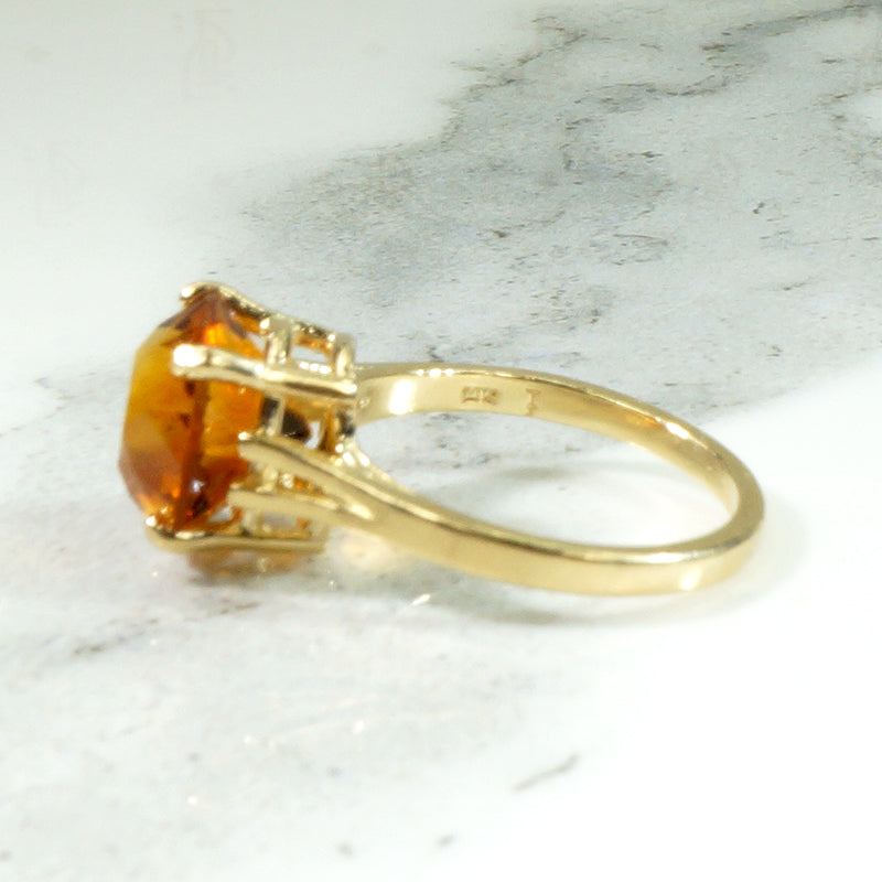Frozen Honey Citrine & Gold Cocktail Ring