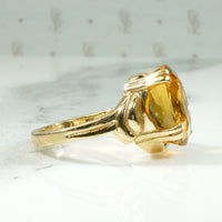 Curvy Gold Citrine Cocktail Ring