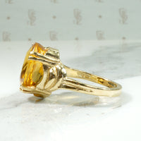 Curvy Gold Citrine Cocktail Ring