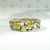 Peridot Spangled  Silver "Bramble" Band