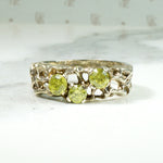 Peridot Spangled  Silver "Bramble" Band