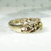 Peridot Spangled  Silver "Bramble" Band
