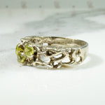 Peridot Spangled  Silver "Bramble" Band