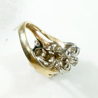Swooping Diamond Cluster Ring in Gold