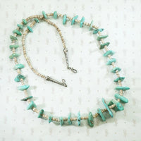 Pueblo Heishi Beads & Turquoise Tab Necklace