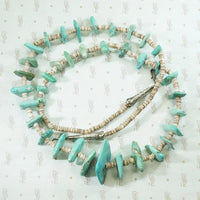 Pueblo Heishi Beads & Turquoise Tab Necklace