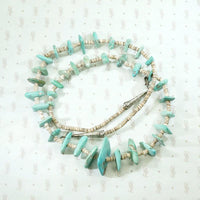 Pueblo Heishi Beads & Turquoise Tab Necklace