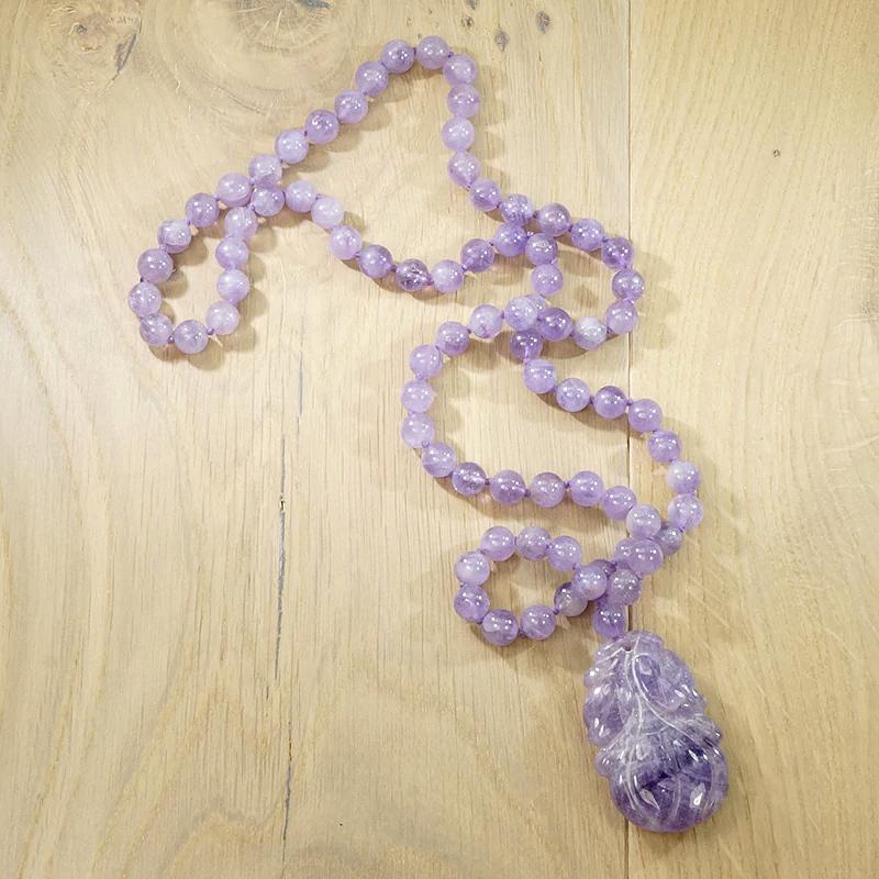 Felicitous Chinese Amethyst Plum Necklace