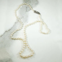Graduated Mikimoto Pearls in Original Box