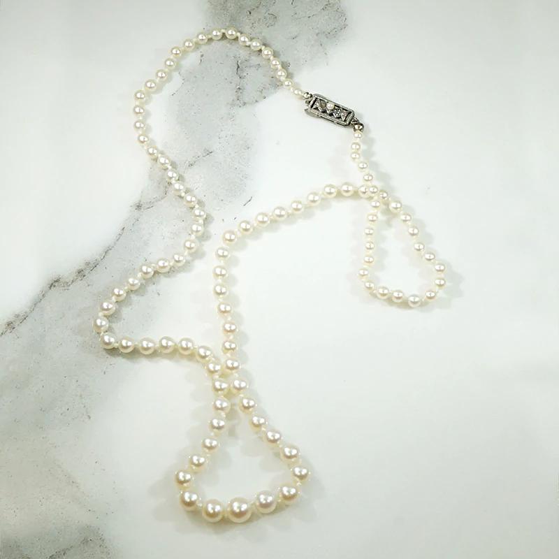 Graduated Mikimoto Pearls in Original Box
