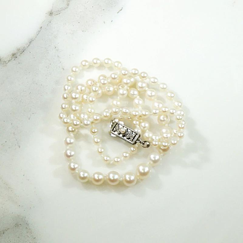 Graduated Mikimoto Pearls in Original Box
