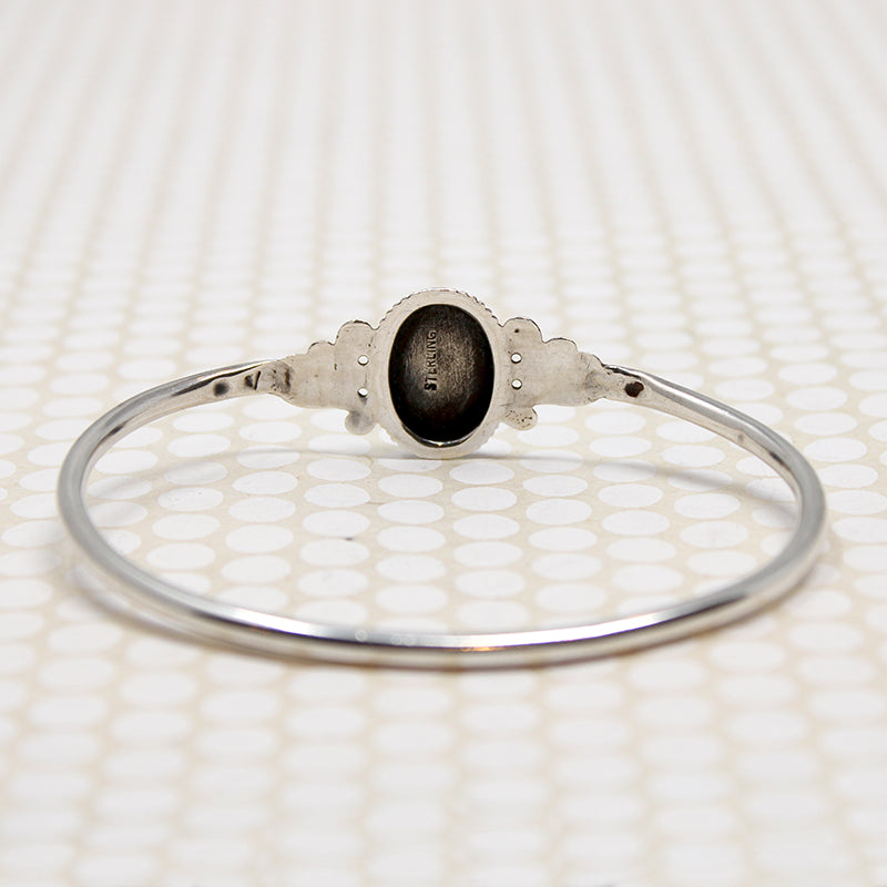 "E" for Edwardian Engraved Sterling Bangle