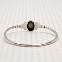 "E" for Edwardian Engraved Sterling Bangle