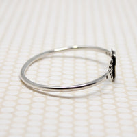 "E" for Edwardian Engraved Sterling Bangle