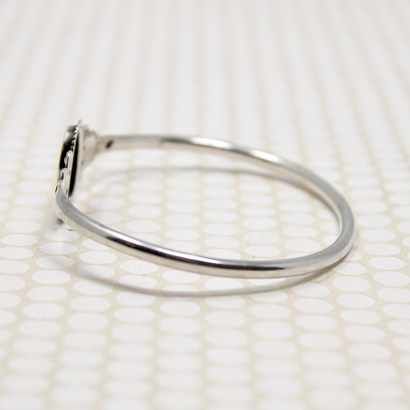 "E" for Edwardian Engraved Sterling Bangle