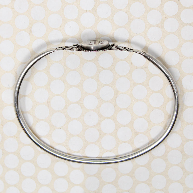 "E" for Edwardian Engraved Sterling Bangle