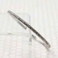 Pair of Slim Engraved Silver Bangles