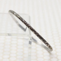 Pair of Slim Engraved Silver Bangles