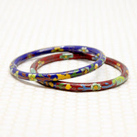 Pair of Colorful Cloisonné Enamel Bangles