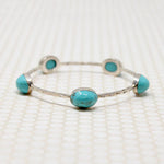 HOB Mexican Modernist Silver & Turquoise Bangle