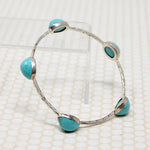 HOB Mexican Modernist Silver & Turquoise Bangle