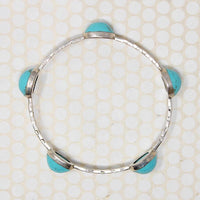 HOB Mexican Modernist Silver & Turquoise Bangle