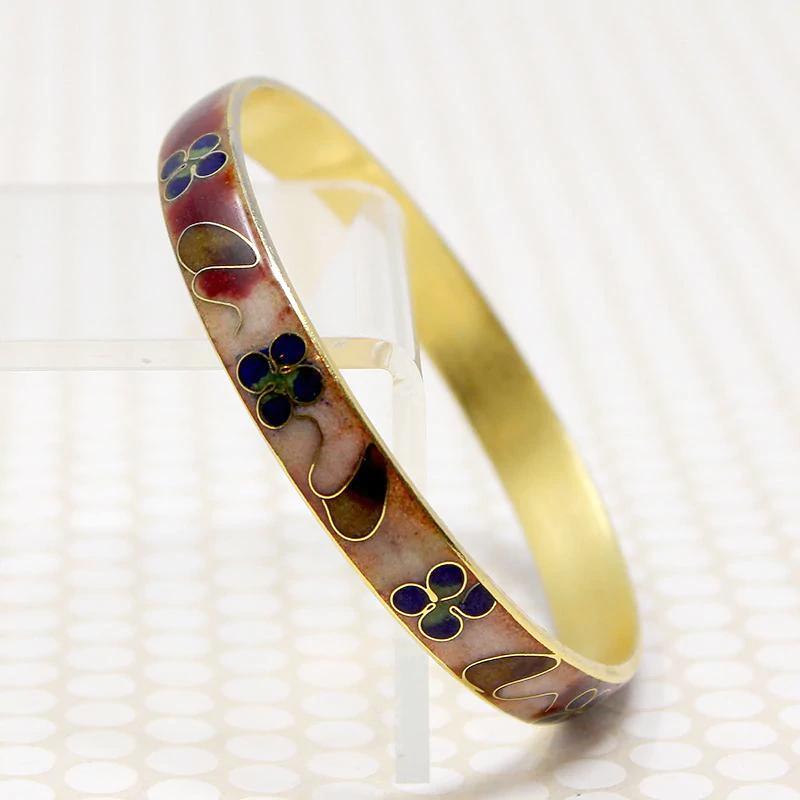 Pair of Cloisonné Enamel Bangles in Fruity Colors