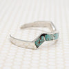 Lightning Bolt Cuff of Turquoise Inlay in Silver