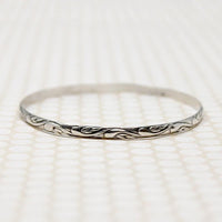 Swirling Silver Mid Century Danecraft Bangle